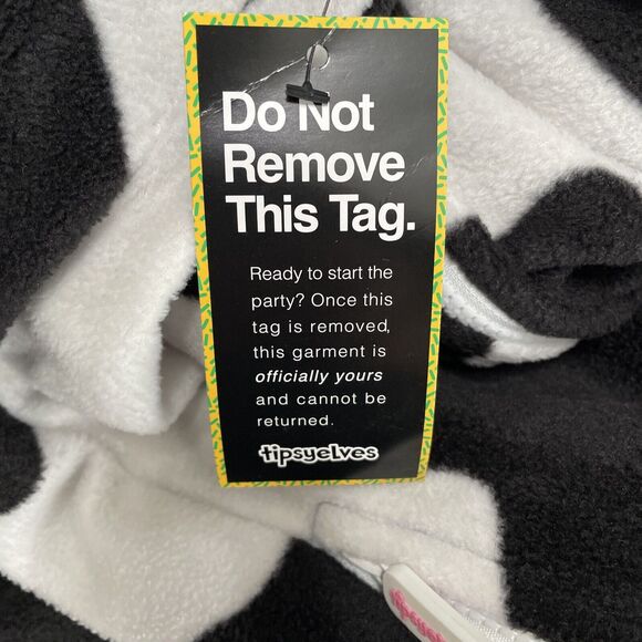 Tipsy Elves Cow Halloween Costume Unisex Jumpsuit Pockets Full Zip XL NWT - Picture 13 of 16